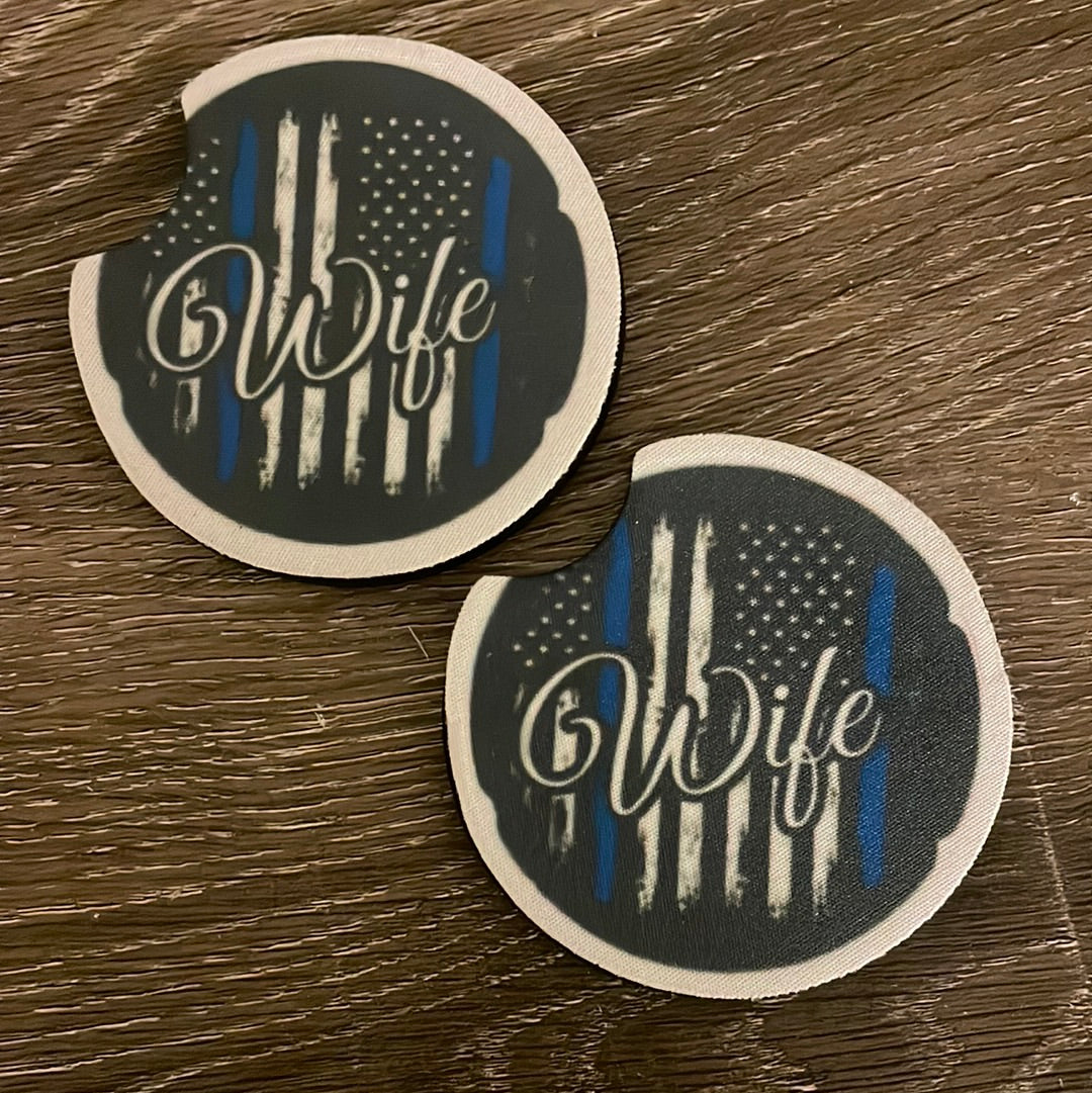 Police Wife Car Coasters