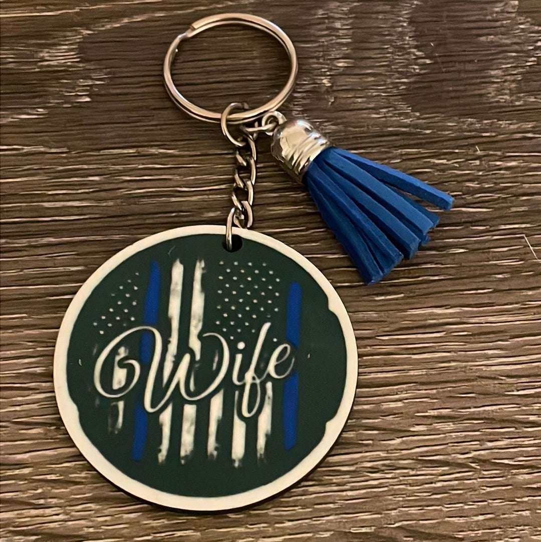 Police Wife Keychain staytruedesignco