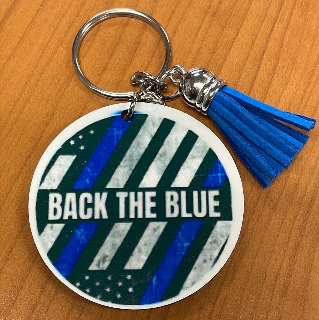 Back The Blue Keychain staytruedesignco