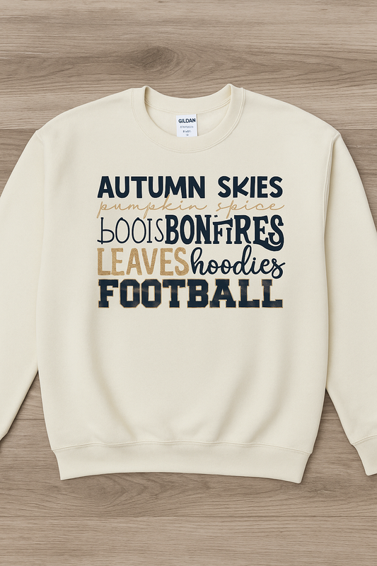 🍂 AUTUMN SKIES CREWNECK – CREAM GILDAN