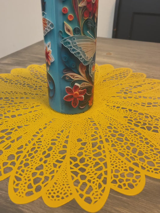 3D Paper Butterfly Tumbler